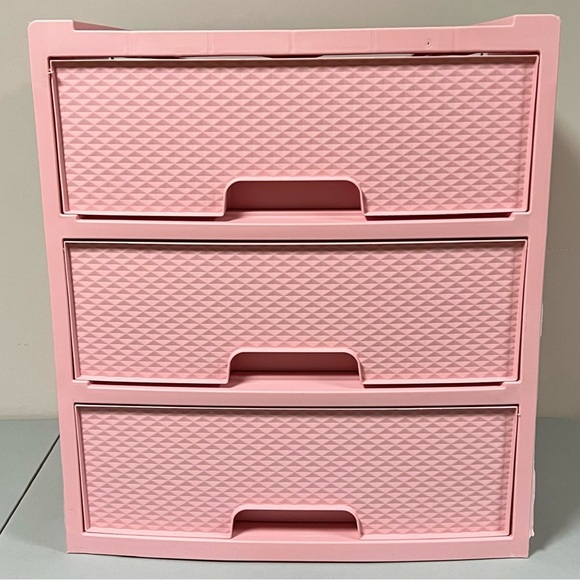 Pink Pastel ‘Pearl Blush’ 3-Drawer Dresser Drawers Cart 🎀✨ #pastel #home #decor